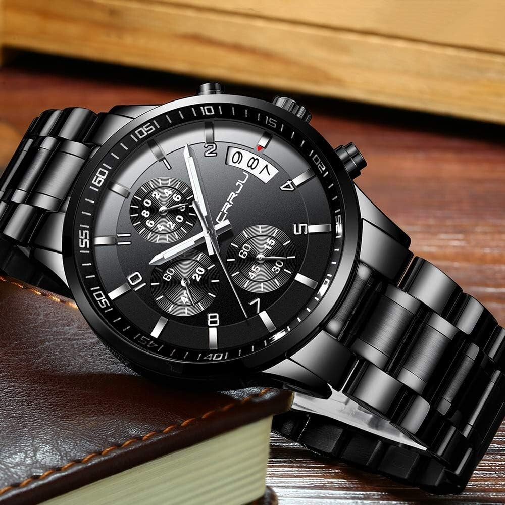 Stylish Men’s Stainless Steel Watch - Durable Waterproof Design & Gift Ready
