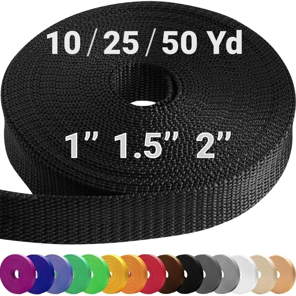 Extra-Strong 2" Webbing - Available in 40+ Colors - Ideal for Camping & Sewing