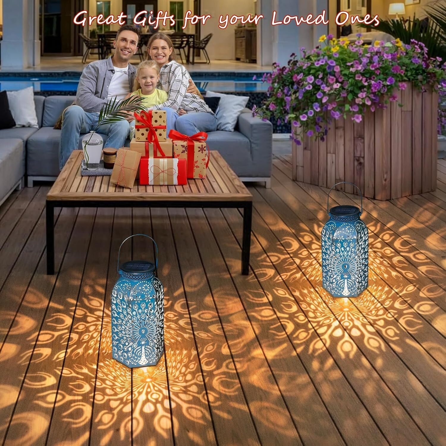 Brighten Your Garden with Artisan Blue Peacock Solar Lights - 2 Pack