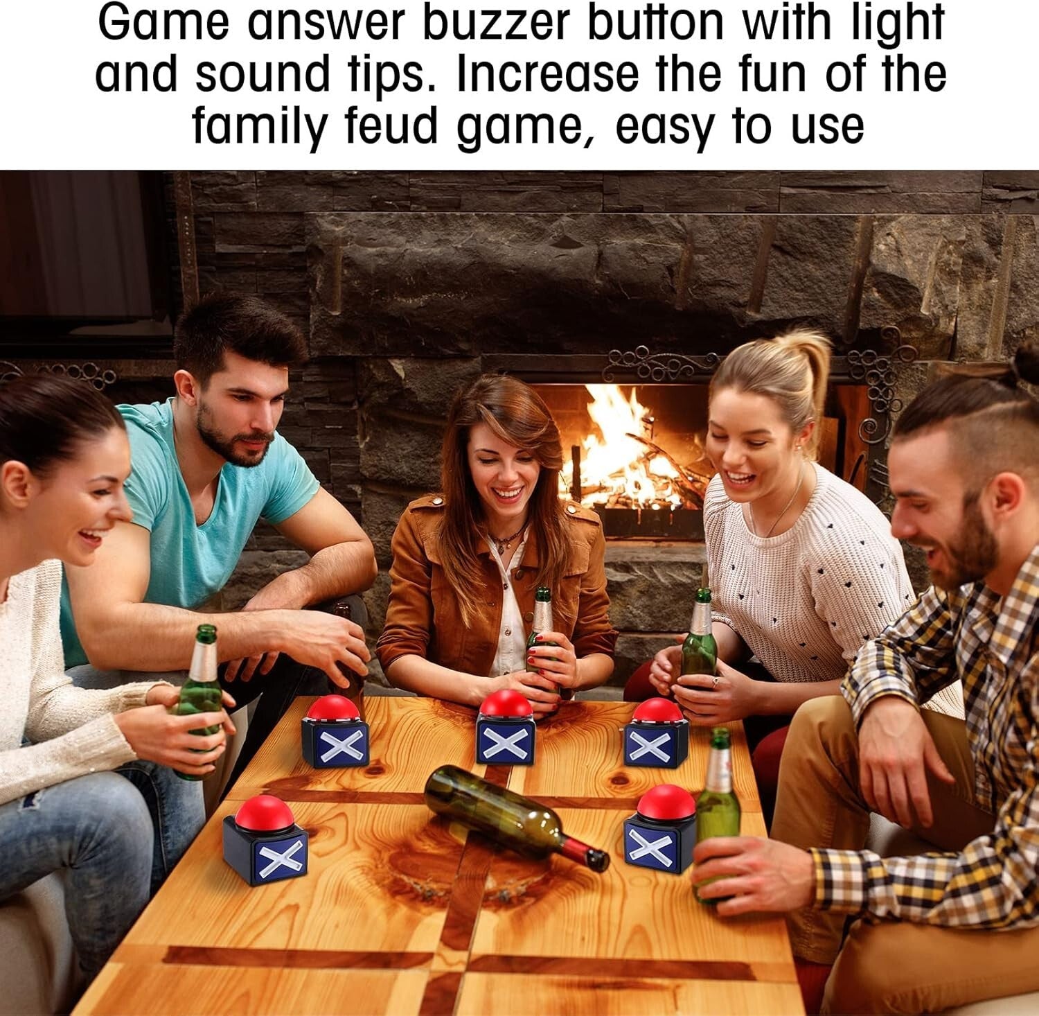 Compact Sound-Activated Buzzers for Game Shows – 6 Interactive Buttons Included