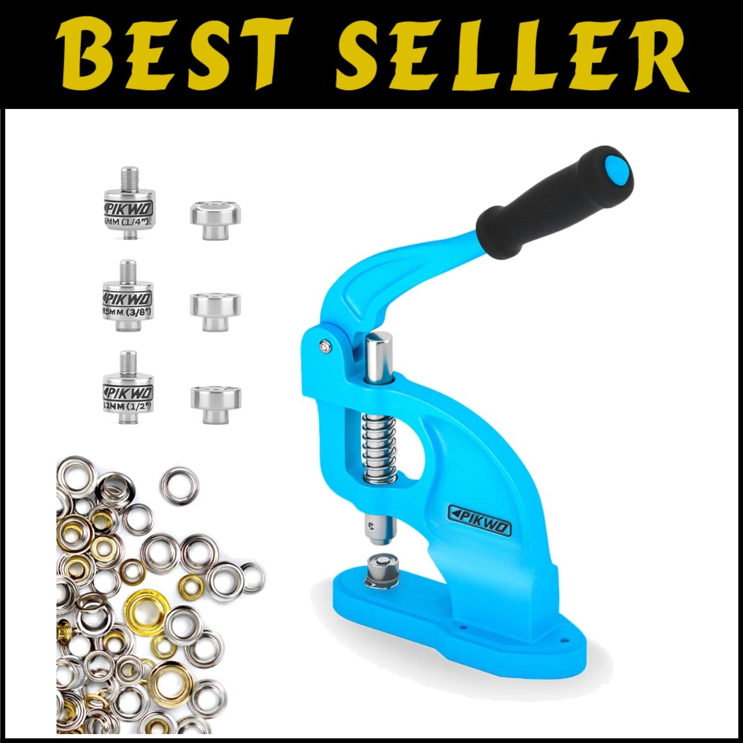 Versatile Self-Piercing Grommet Machine with 900 Nickel-Plated Grommets Included