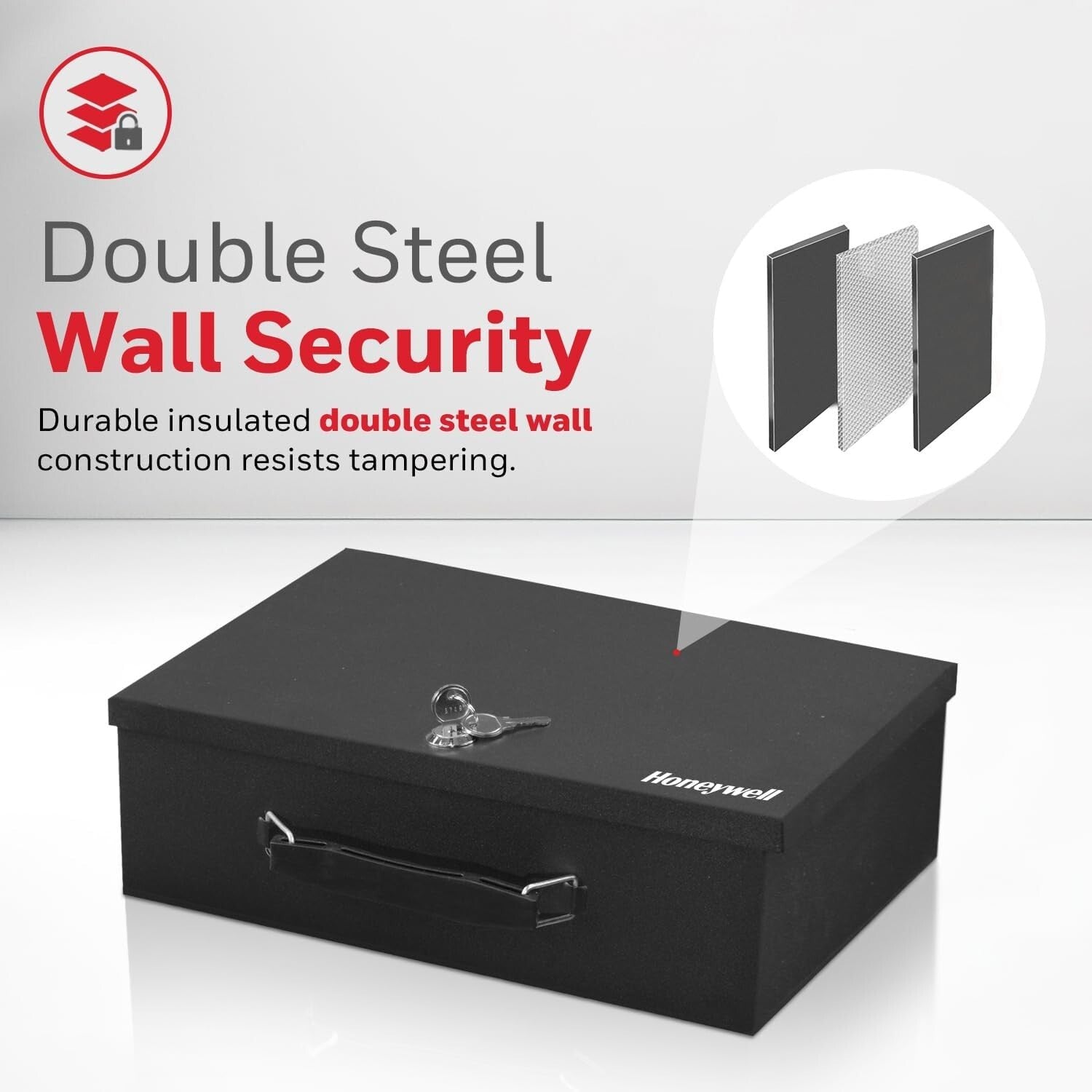 Small Steel Security Lock Box - Fire Safe Documents & Valuables, 0.17 Cubic Feet