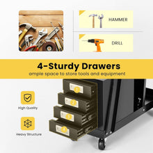 Load image into Gallery viewer, Compact Portable Welding Cart with Four Drawers &amp; Safety Chains for Tank Storage