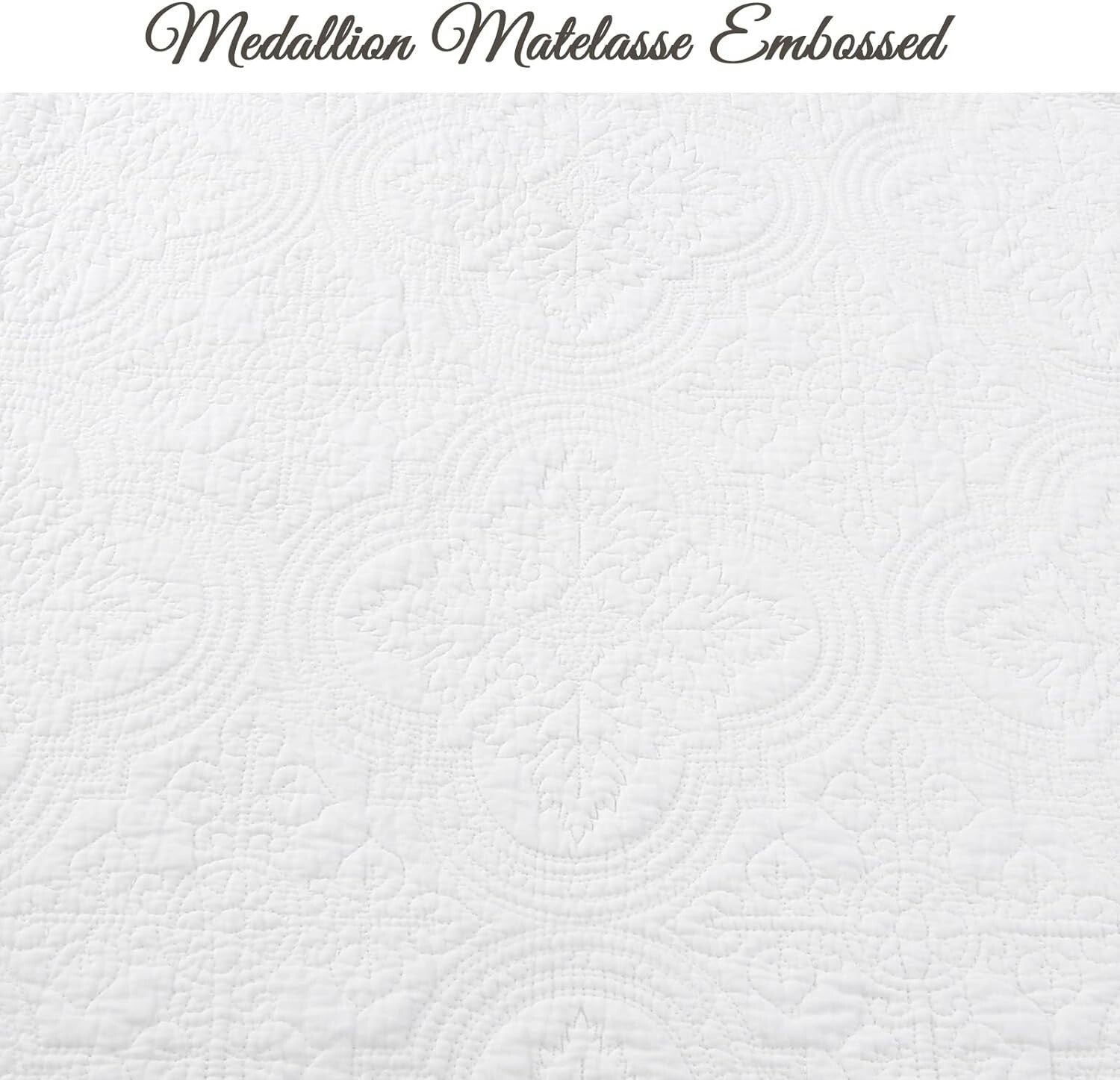 Elegant King Size 3 Piece Cotton Embossed Bedding Set - All Season Comfort