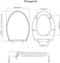 Load image into Gallery viewer, White Elongated Toilet Seat with Quick Release - Premium Quiet Close Design