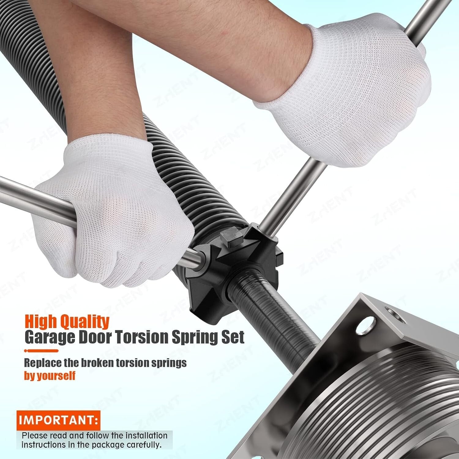 Coated Carbon Steel Torsion Springs with Winding Bars - Garage Door Enhancements