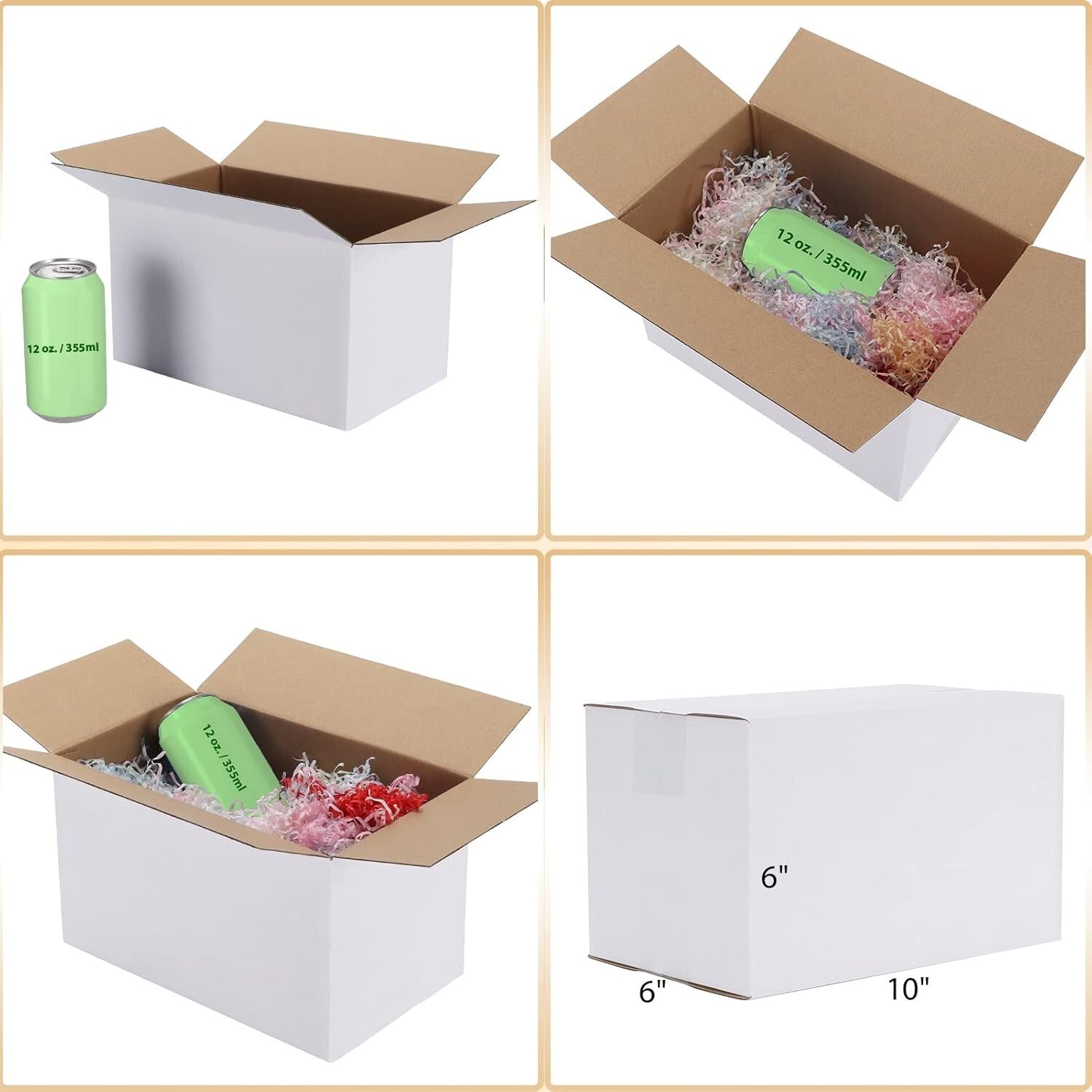 Easy-Assembly 40-Pack 10x6x6 Shipping Boxes - Recyclable Cardboard Solution