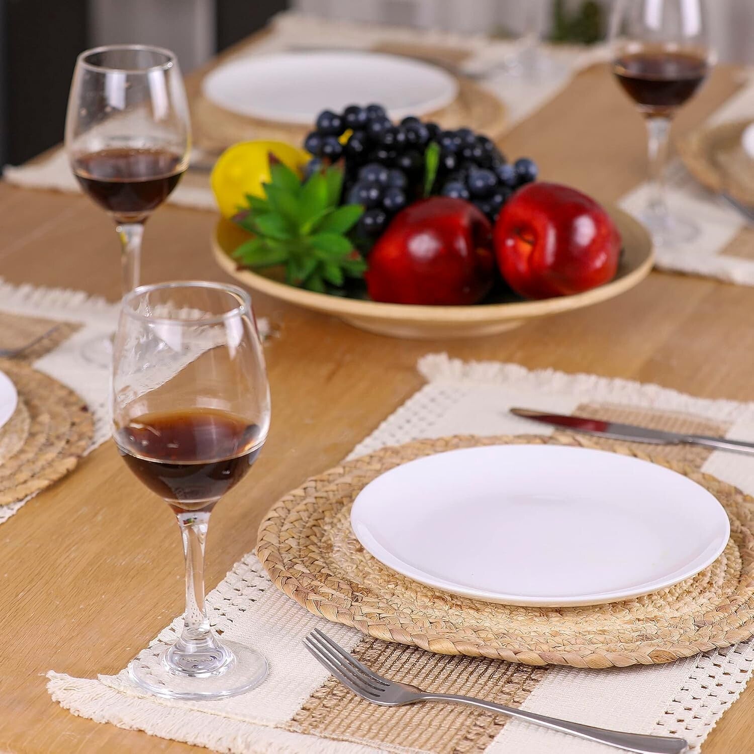 Exquisite 12-Piece Boho Placemat Set - Heat Resistant & Durable Design
