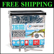 Load image into Gallery viewer, 316 Marine Grade Stainless Steel Wood Screws - 350 Pack for Coastal Projects