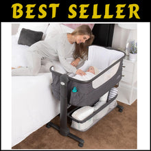 Load image into Gallery viewer, Sleep Nest for Newborn: Grey Bedside Bassinet with Wheels and Storage Basket