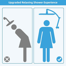 Load image into Gallery viewer, Durable Matte Black 16'' Shower Head Arm - Height Adjustable Brass &amp; Steel Combo