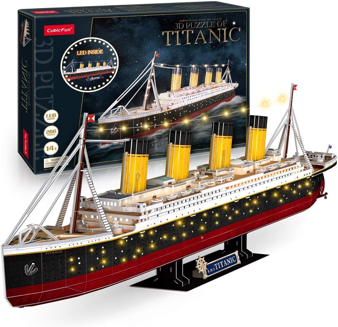 Titanic 3D Puzzle with LEDs - Experience a 35-Inch Masterpiece for Home Decor