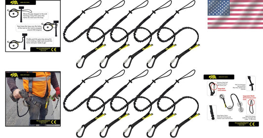 Reflective Tool Tether Lanyard with Adjustable Loop - Max 8KG Load for Safety