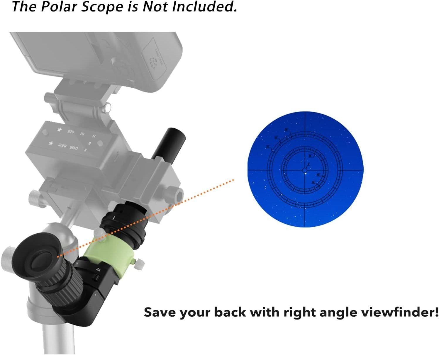 High-Quality 90-Degree Polar Scope Viewer with Eyepiece Adapters and Carry Case