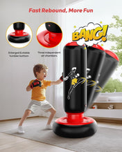 Load image into Gallery viewer, 66” Kids Inflatable Boxing Punching Bag &amp; Gloves - Fun Gym Toy for Ages 6-12