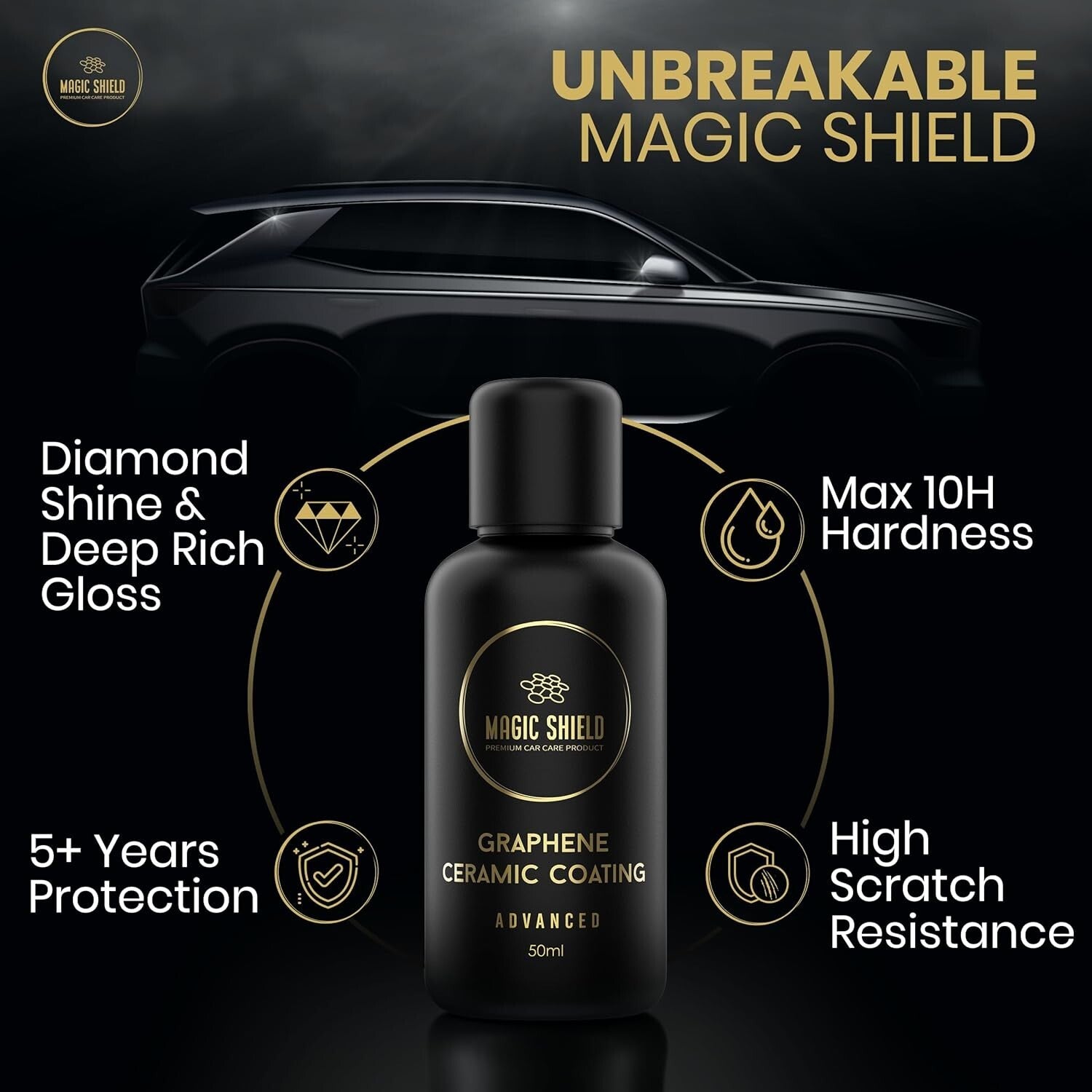 Durable Graphene Coating for Cars & Bikes - 5 Year High-Gloss Ceramic Shield