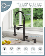 Load image into Gallery viewer, Elegant Oil Rubbed Bronze Kitchen Faucet with Soap Dispenser &amp; Pull Down Sprayer
