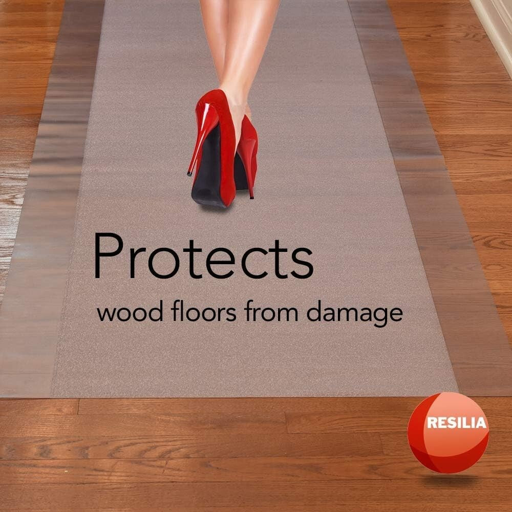 Customizable Clear Plastic Vinyl Floor Protector - 27" x 12' for Wood and Tile