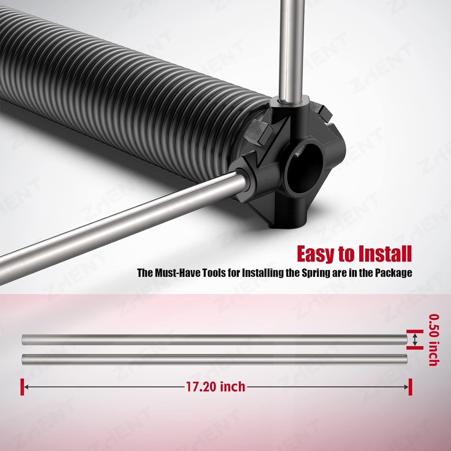 Coated Garage Door Torsion Springs Pair - Includes Winding Bars & Instructions