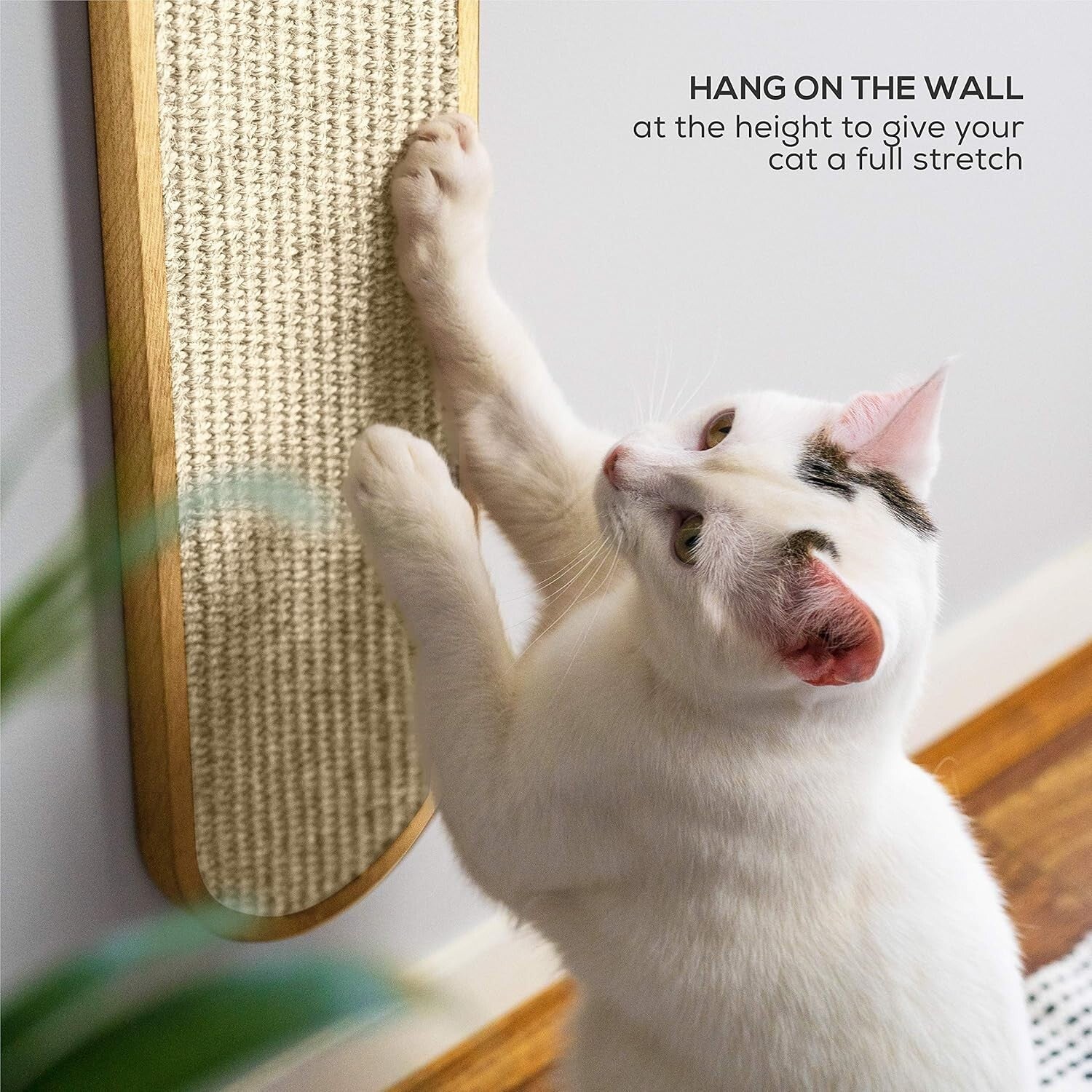 Sturdy Modern Cat Scratcher - Adjustable Height for All Breeds - Cream Color