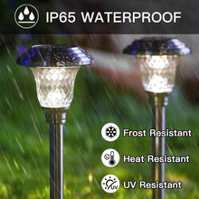 Load image into Gallery viewer, Elegant Solar-Powered Outdoor Lights for Garden Path - 8 Pack Stainless Steel