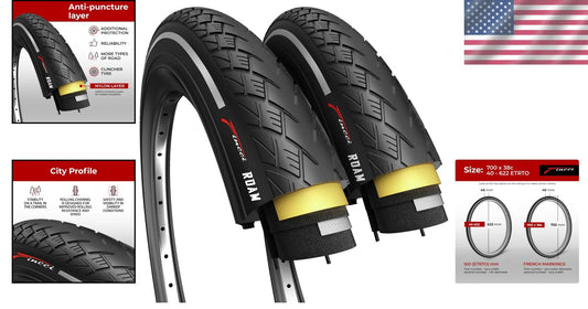 700x38c Foldable Bike Tires - Antipuncture Protection for Enhanced Performance
