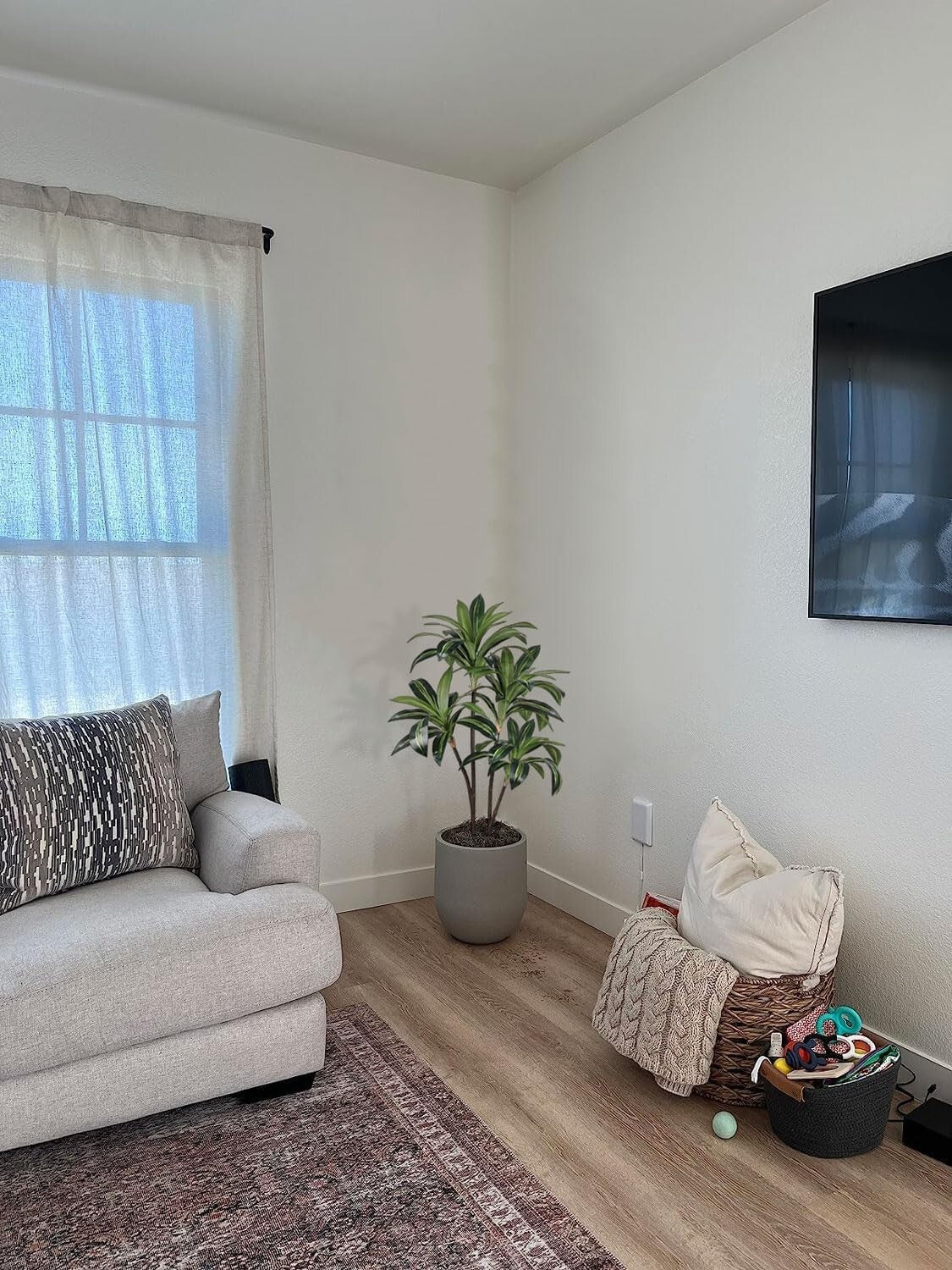 4ft Artificial Dracaena Tree - Real Touch Faux Plant for Indoors & Outdoors