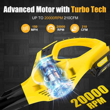 Load image into Gallery viewer, 21V Cordless Handheld Leaf Blower - Lightweight, Fast Charger &amp; Turbo Technology