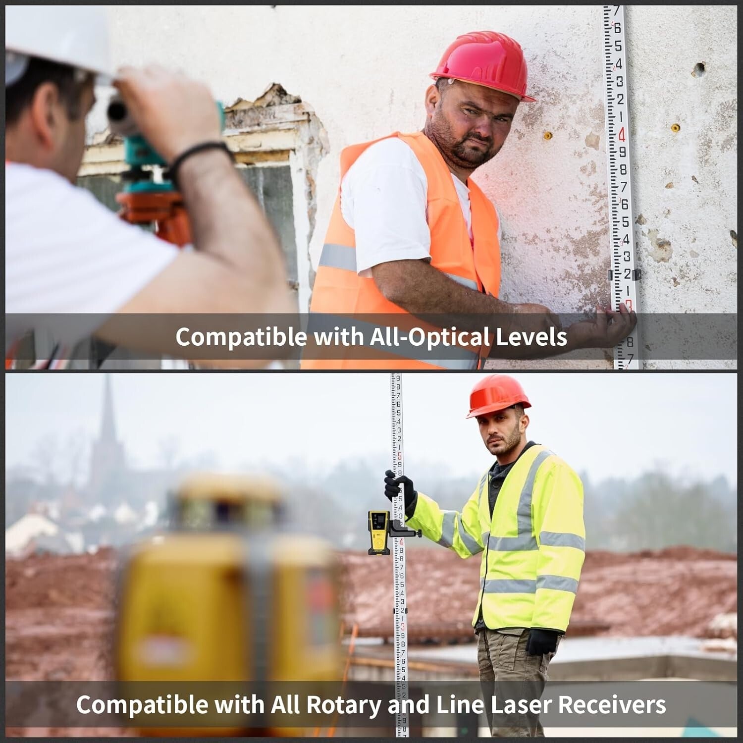 Lightweight 9-foot Survey Rod in Aluminum - Weather Resistant and Easy to Use