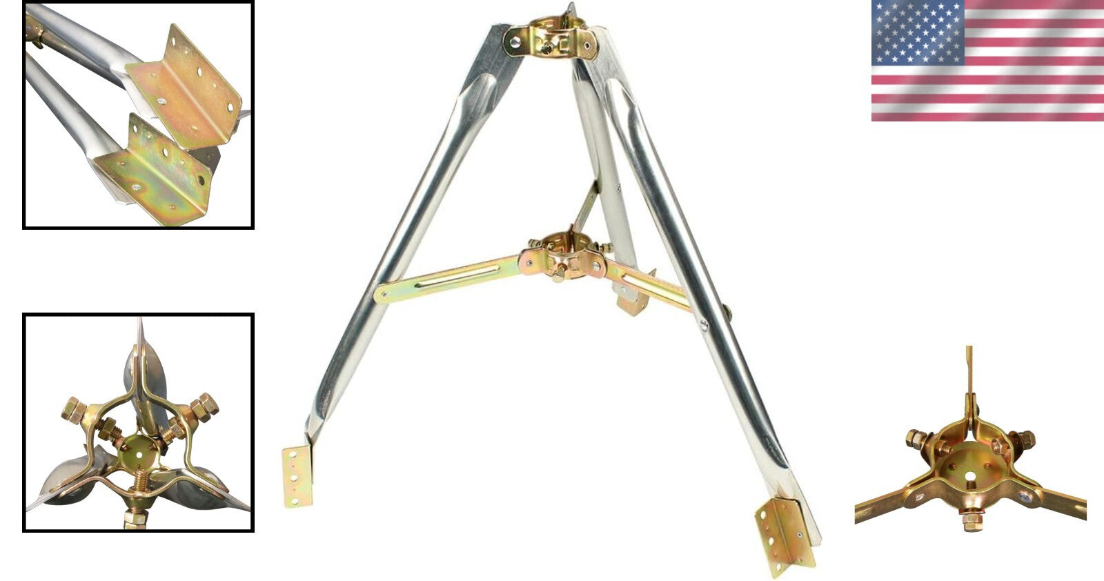 Adjustable 2' TV Antenna Mount with Standard Tripod Head for Easy Setup