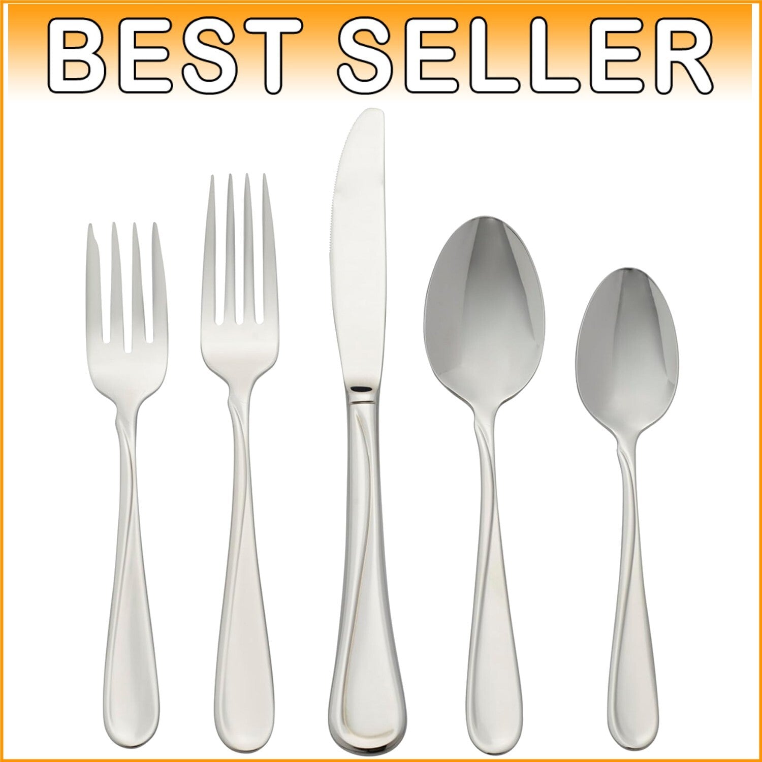 Elegant 45-Piece Stainless Steel Flatware Set - Service for 8 & Serving Utensils