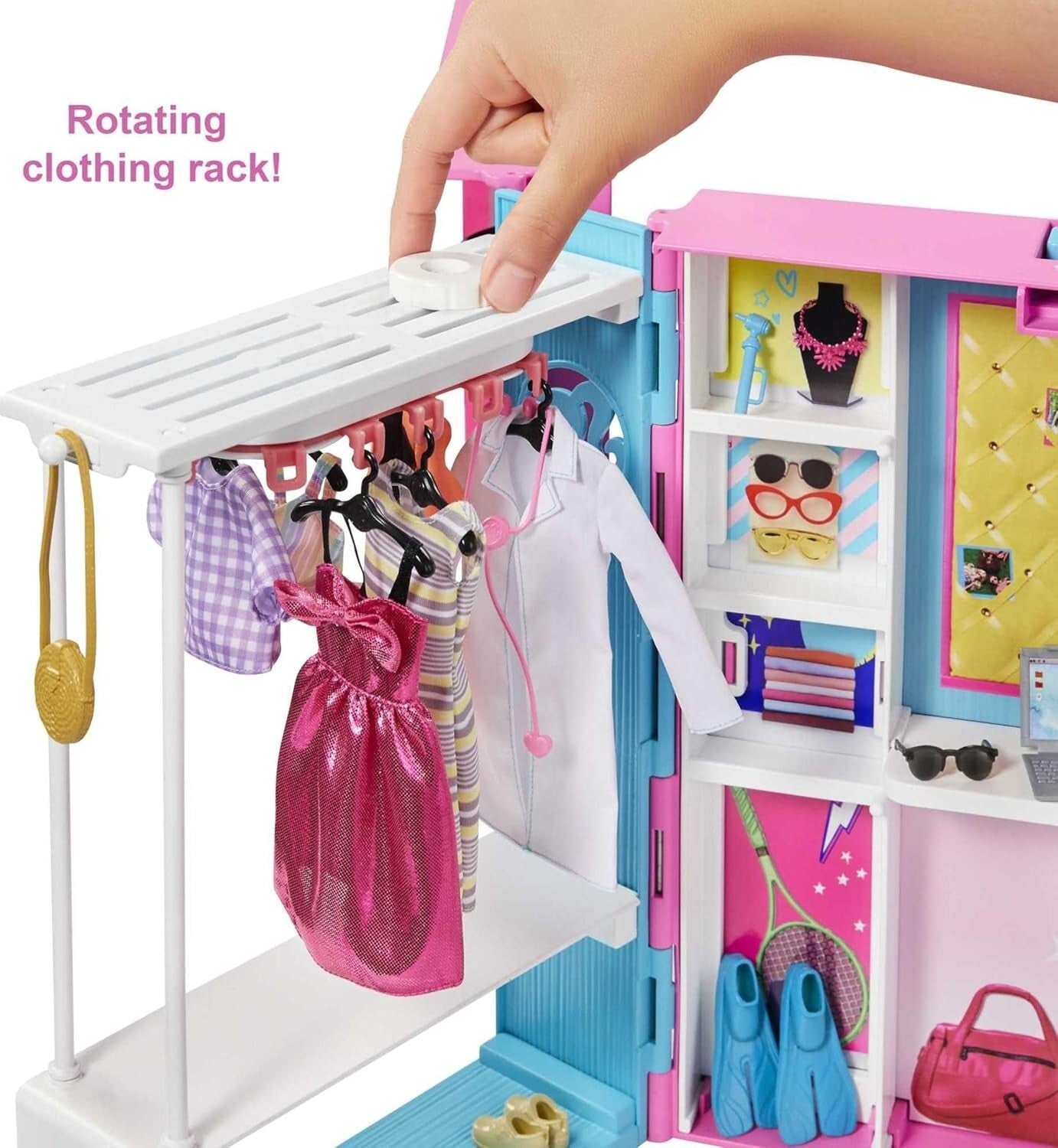 Creative Dream Closet Playset - 30+ Accessories, Desk & Carry Handle for Kids