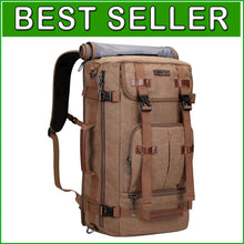 Load image into Gallery viewer, Convertible Canvas Travel Backpack with Leather Accents - 22" Stylish Design