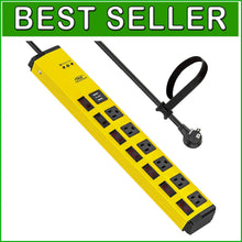 Load image into Gallery viewer, Versatile 6-Outlet Power Strip with USB &amp; Individual Controls for Home or Garage