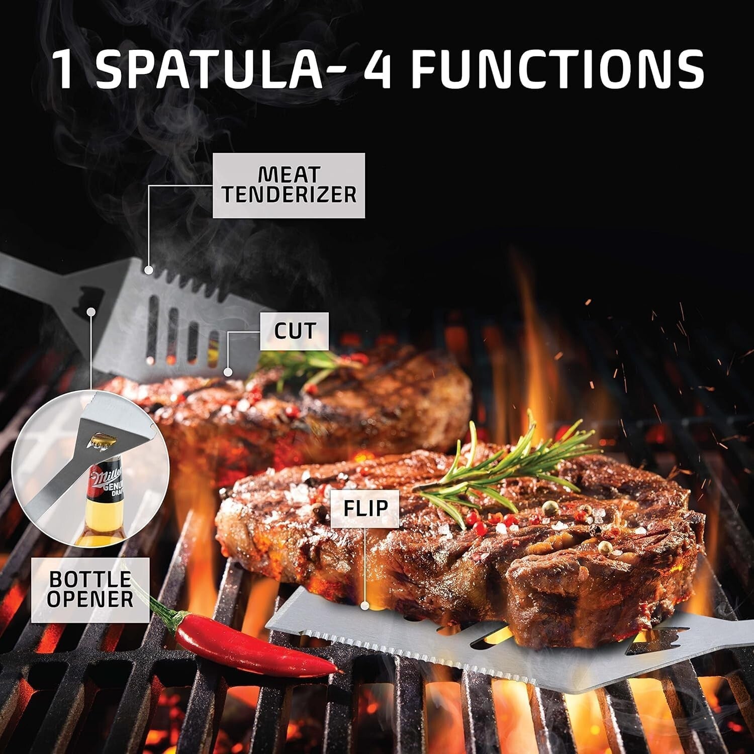 Deluxe Stainless Steel BBQ Tool Set with Aluminum Case for Grilling Enthusiasts