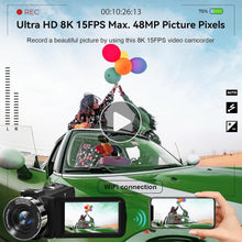 Load image into Gallery viewer, Lightweight 8K Vlogging Camera with WiFi &amp; 18X Digital Zoom, Ideal for All Ages