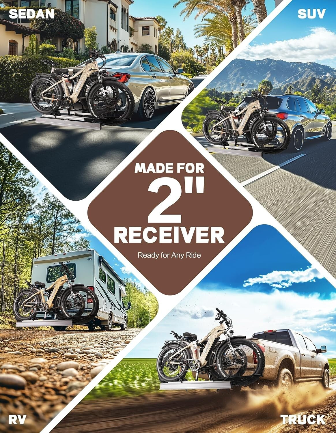 User-Friendly 2-Inch Hitch Mount Bike Rack for E-Bikes – Safe & Durable Design