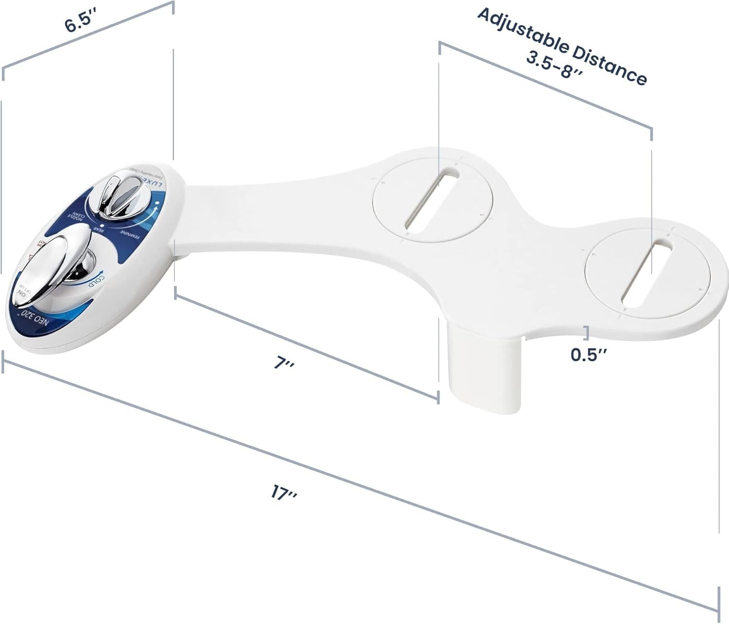 Adjustable Hot & Cold Dual Nozzle Bidet with Hygienic Guard Gate - Easy Install