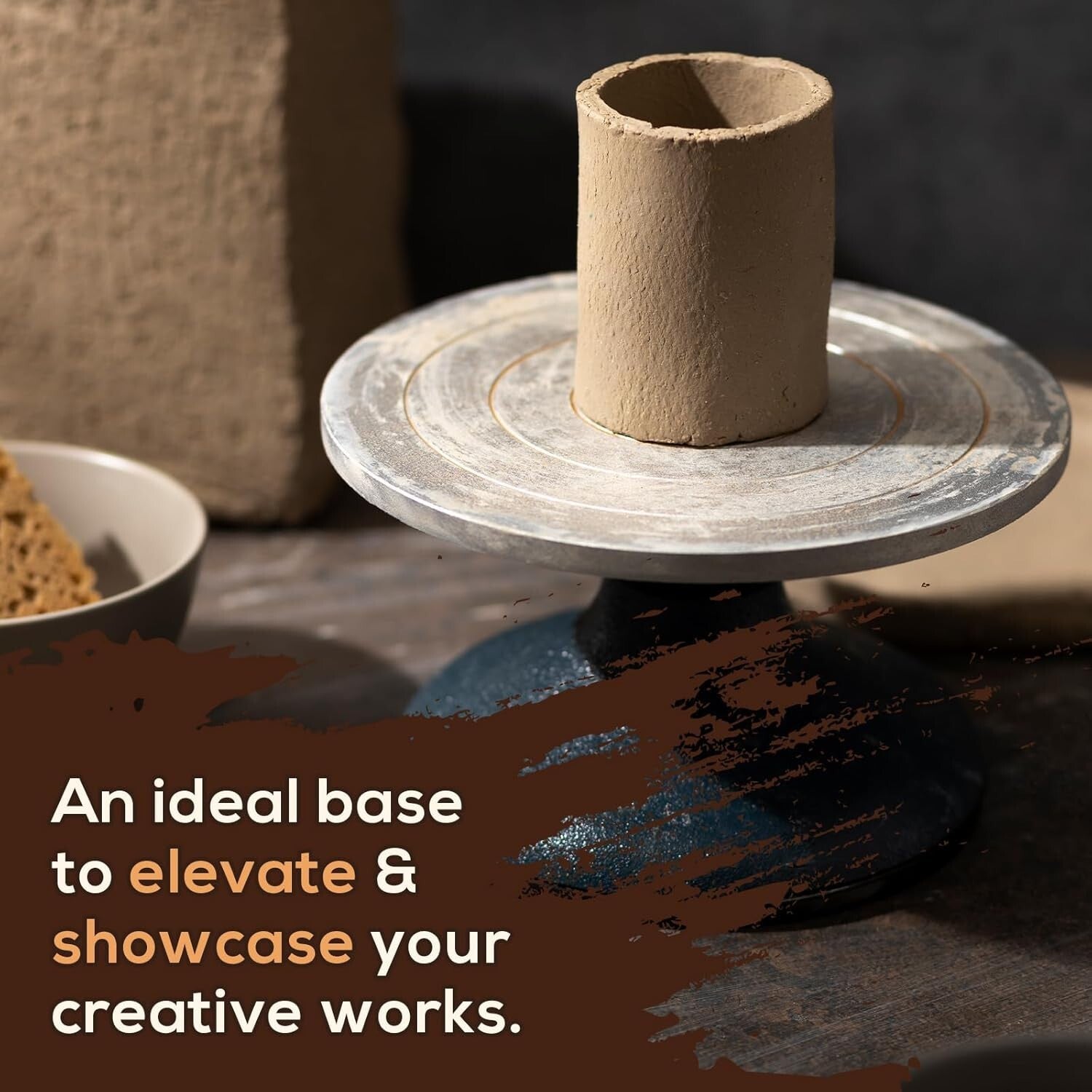 12-Inch Heavy-Duty Pottery Wheel with Non-Slip Base for Artistic Precision