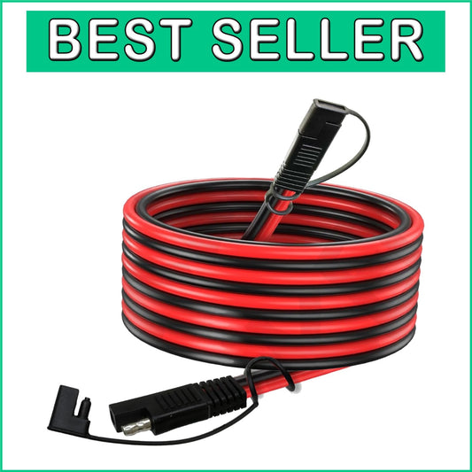 Durable 25FT SAE Plug-and-Play Extension Cable - Ideal for Solar & Automotive