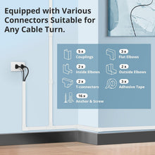 Load image into Gallery viewer, 26.25ft Trove of Calming Cord Management: White Wire Concealer &amp; Safety Kit