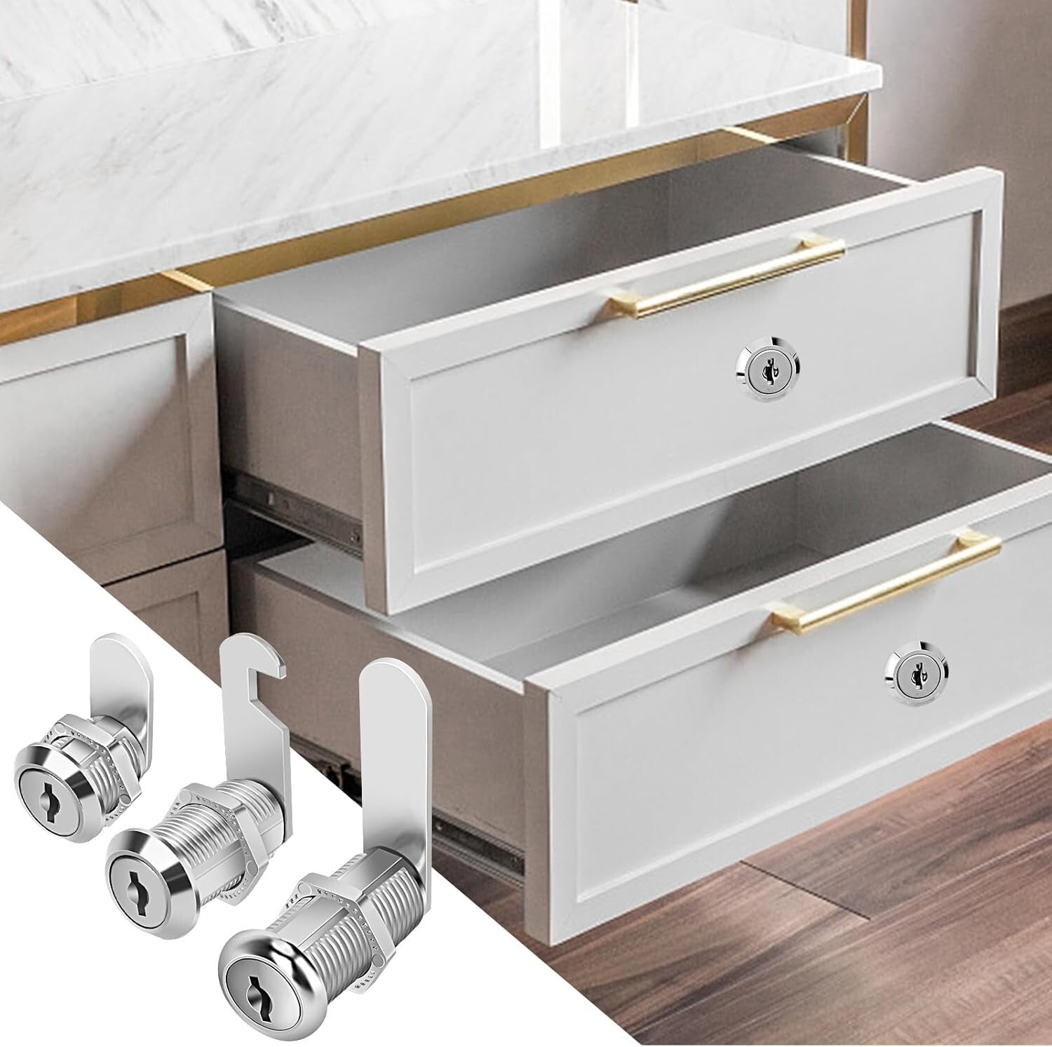 Premium Zinc Alloy Keyed Alike 5/8" Cam Locks - Toolbox & Mailbox Security Set