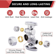 Load image into Gallery viewer, Efficient 10-Pack of Lead-Free Dual Compression Angle Stop Valves for Plumbing