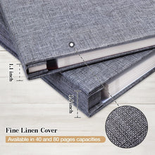Load image into Gallery viewer, Chic Gray Linen Photo Album 13.2x12.8 Inches – Ideal for Gifting &amp; Scrapbooking