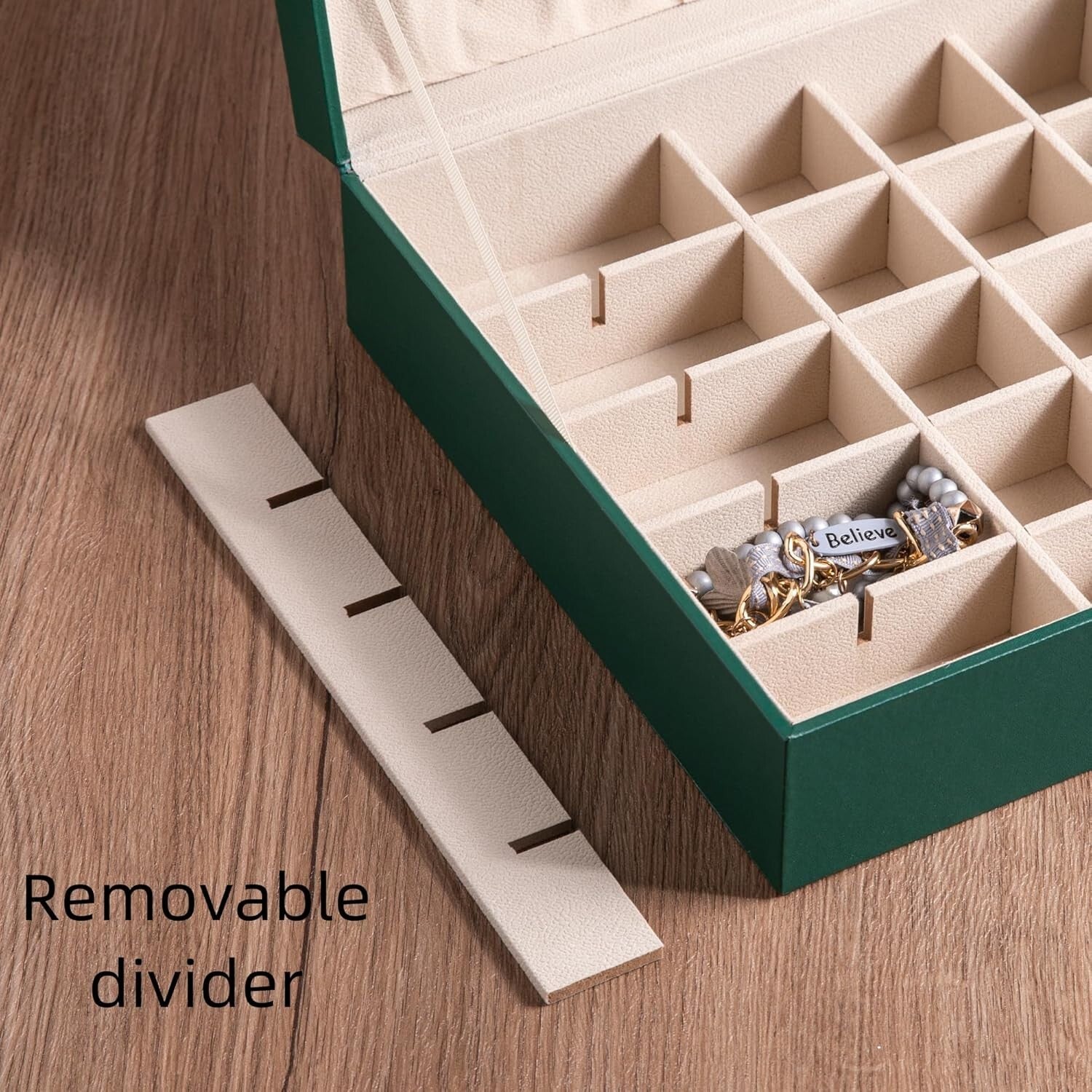 Stylish Dustproof Jewelry Case with 50 Slots for Earrings, Necklaces & Bracelets