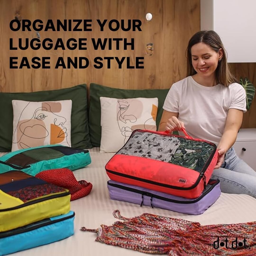 Stylish Blue Packing Cubes - Space-Saving Organizers for Convenient Travel