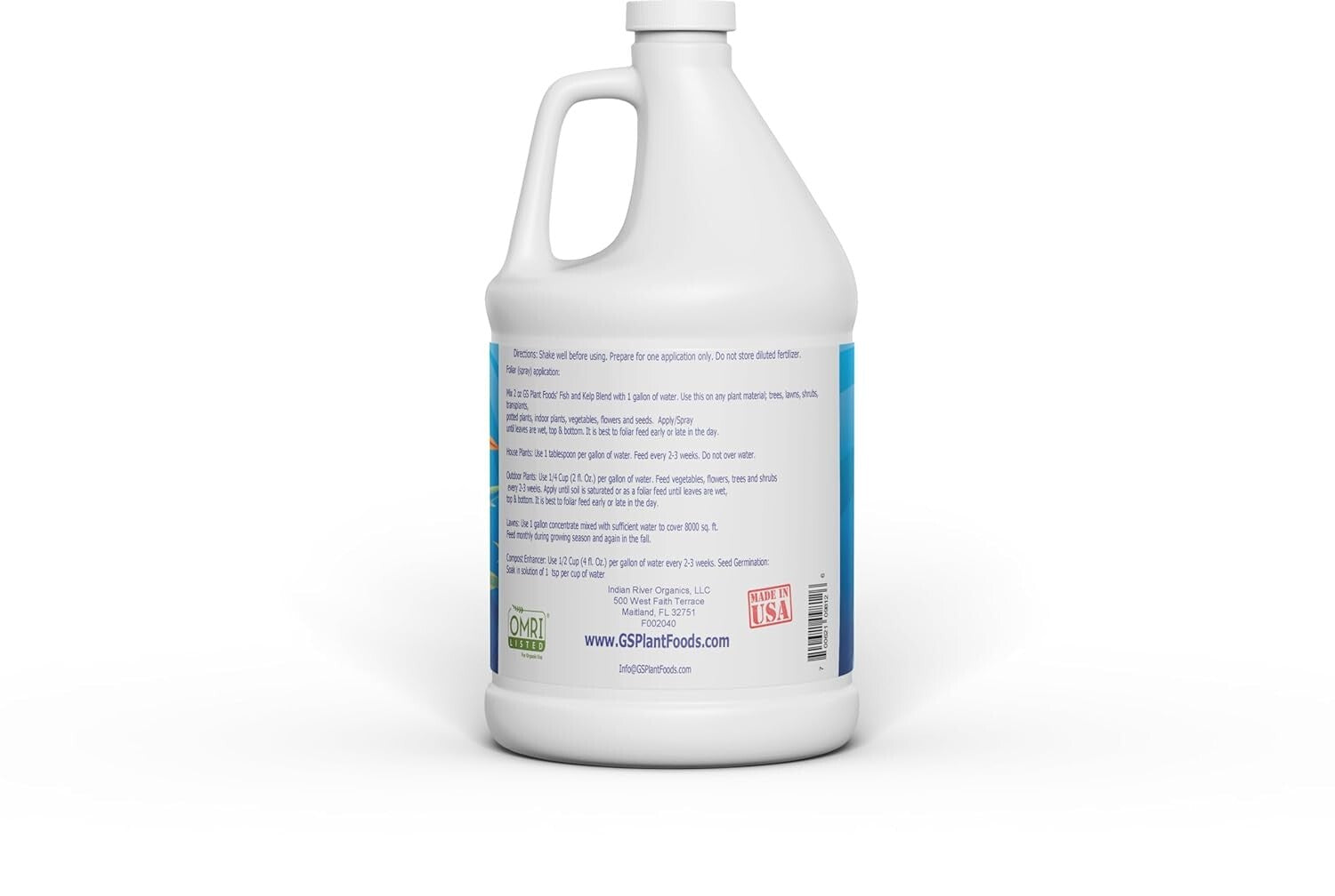 Organic Fish and Kelp Fertilizer - 1 Gallon Liquid for Healthy Plants & Soil