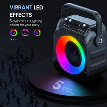 Load image into Gallery viewer, Karaoke Speaker System with Dynamic Lights, Dual Microphones &amp; AUX Support