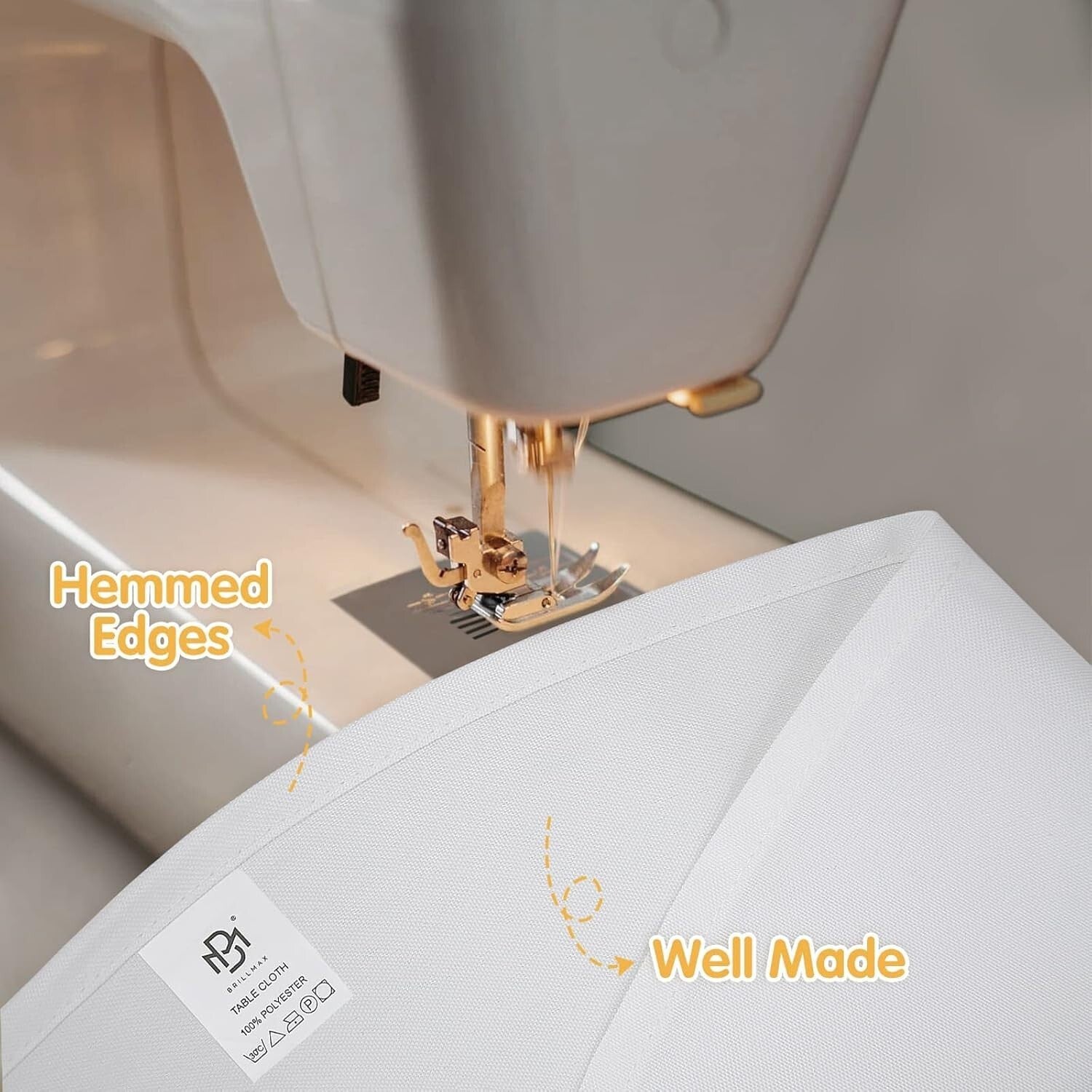 Machine Washable White Round Table Cloths - 90 Inch, 6 Pack for Luxurious Events