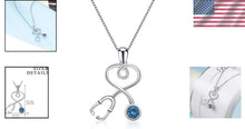 Load image into Gallery viewer, Sterling Silver Stethoscope Pendant Necklace - Perfect Gift for Doctors &amp; Nurses